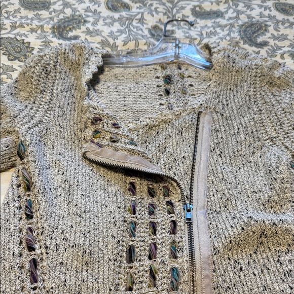 Anthropologie Cream Cardigan with Multicolor Details - Picture 9 of 11